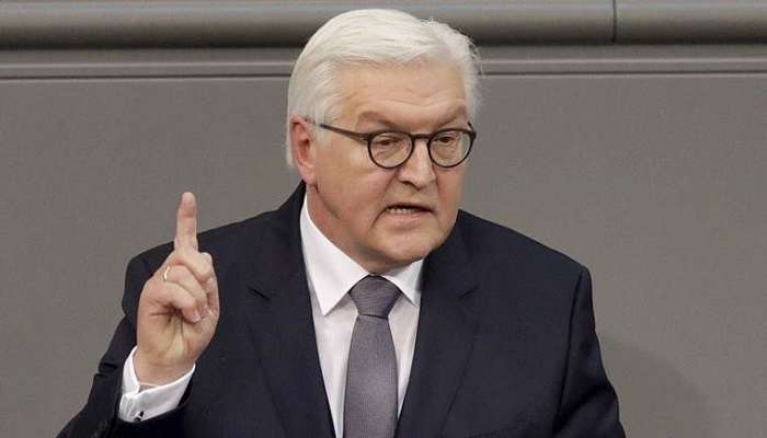 Berlin : Newly elected German President Frank-Walter Steinmeier delivers a speech when a German parliamentary assembly came together to elect the country's new president in Berlin, Germany, Sunday, Feb. 12, 2017. AP/PTI(AP2_12_2017_000203B)