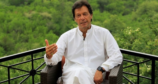 Imran Khan, chairman of the Pakistan Tehreek-e-Insaf (PTI) political party, speaks with a Reuters correspondent during an interview at his home in the hills of Bani Gala on the outskirts of Islamabad, Pakistan July 29, 2017.  REUTERS/Caren Firouz - RC1B4037C4E0