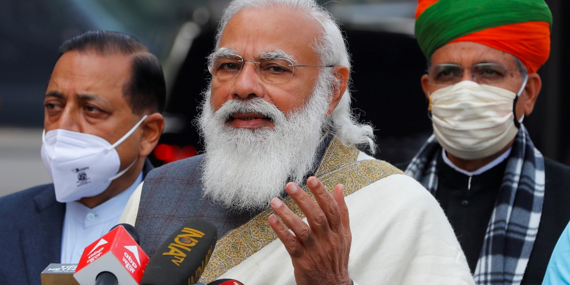 FILE PHOTO: India's Prime Minister Narendra Modi in New Delhi, India, January 29, 2021. REUTERS/Adnan Abidi/File Photo